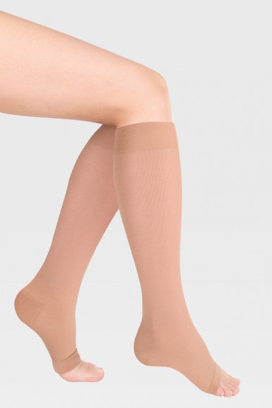 Гольфы медицинские компрессионные с открытым носком,(Luomma), ID-210 S, I класс, LONG, Карамель